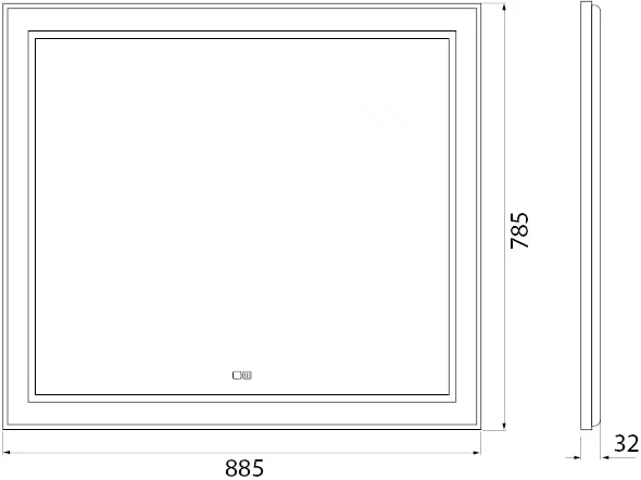 Зеркало BelBagno Kraft  88.5х78.5 с подсветкой, подогревом, черное  SPC-KRAFT-885-785-TCH-WARM-NERO - 4