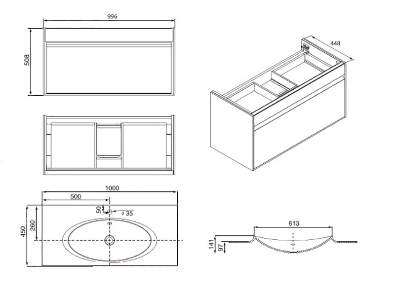 Тумба под раковину Roca Laks 100 см  ZRU9302797 - 3
