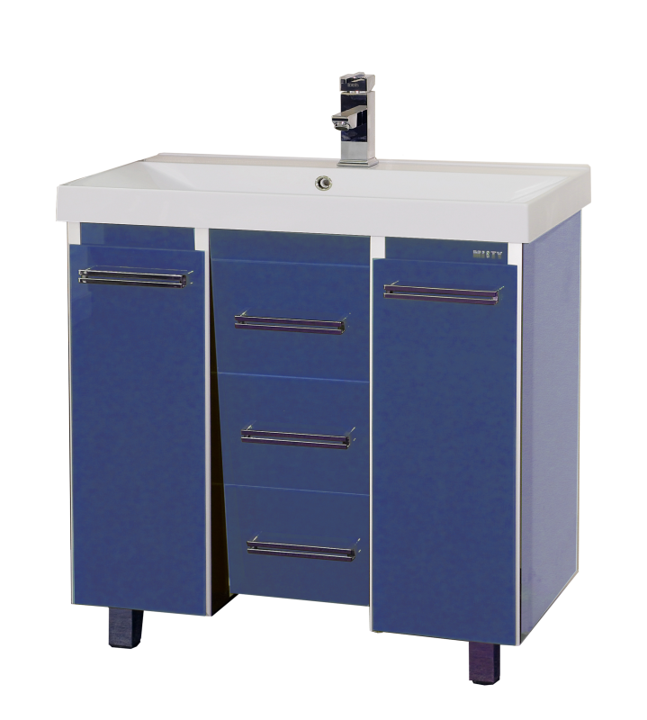 Джулия QVATRO -105 Тумба с 3 ящ. конус    синяя Л-Джк01105-1110Ко3 - 0