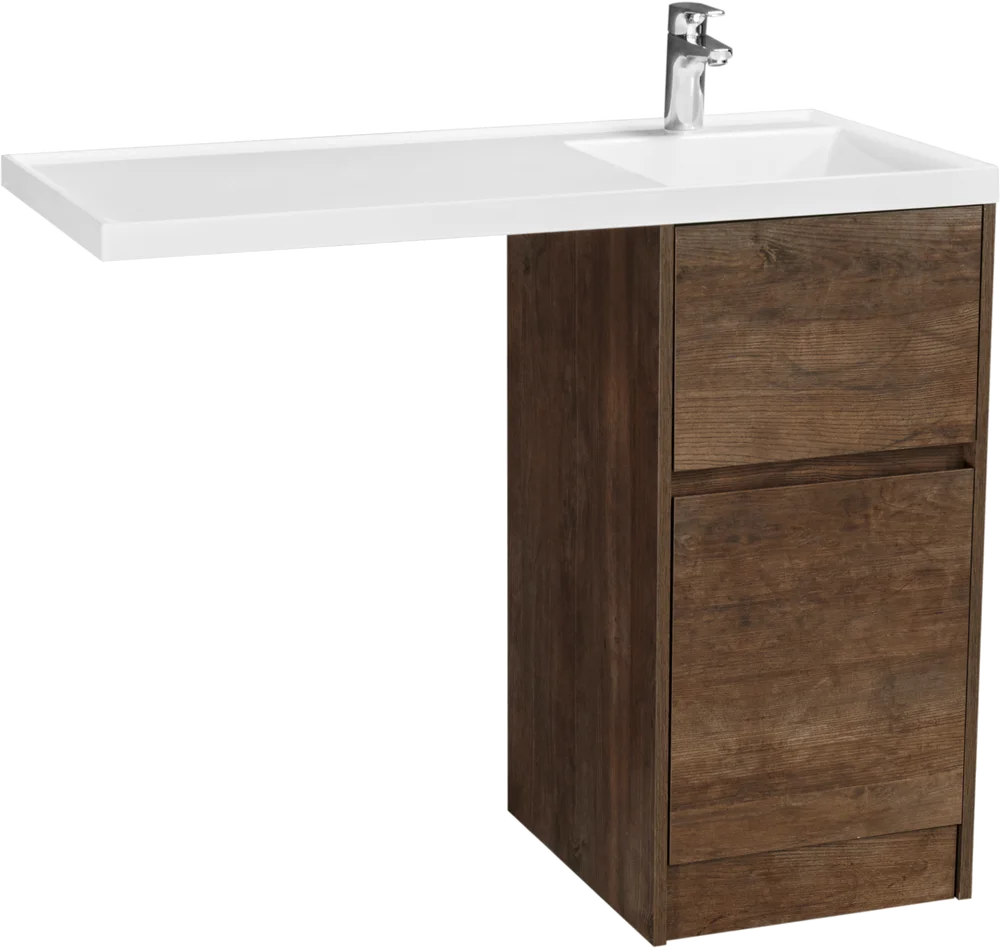 Тумба с раковиной Aquaton Лондри 40 темное дерево 1A2670K1LHDY0 - 0