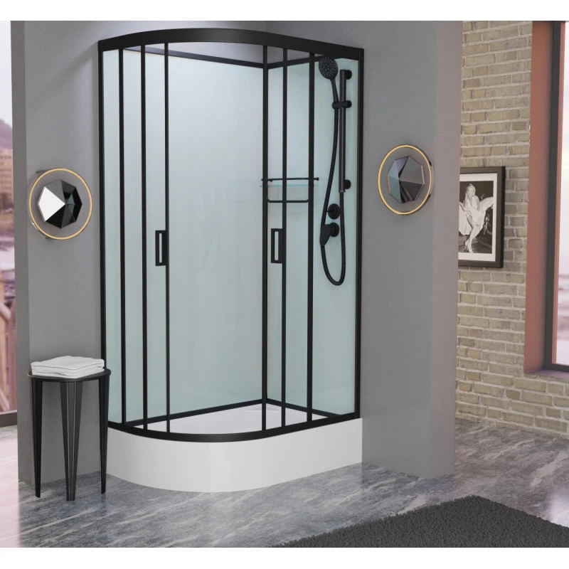Душевая кабина Frank 120х80 правая черная стекло матовое 20069 - 2