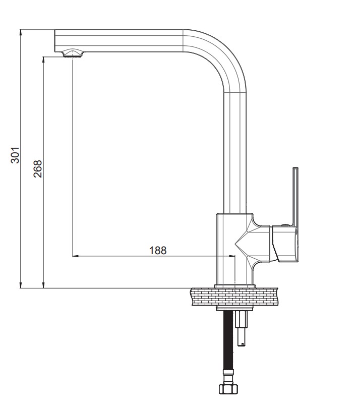 Смеситель для кухни GPD Pedra хром MTE160 - 11
