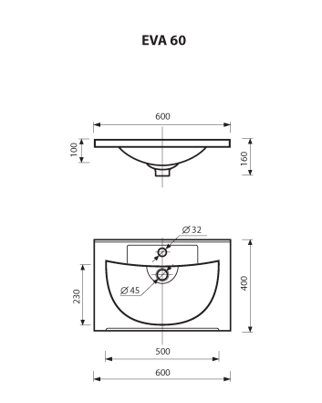 Тумба с раковиной Misty Лейла 60 белая глянцевая УТ000011634 - 4