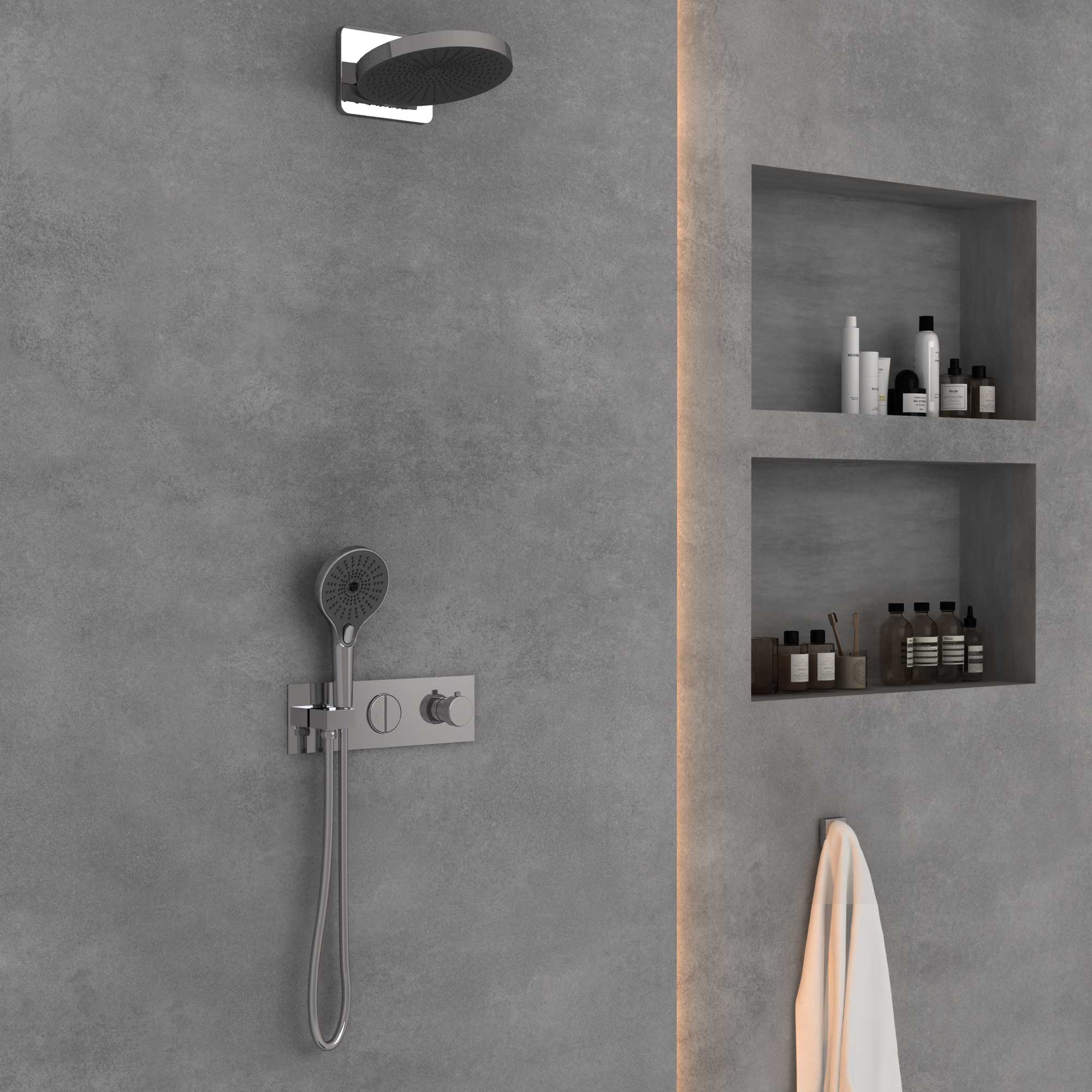 Душевой комплект Vincea Inspire с термостатом хром VSFW-422TI1CH - 2