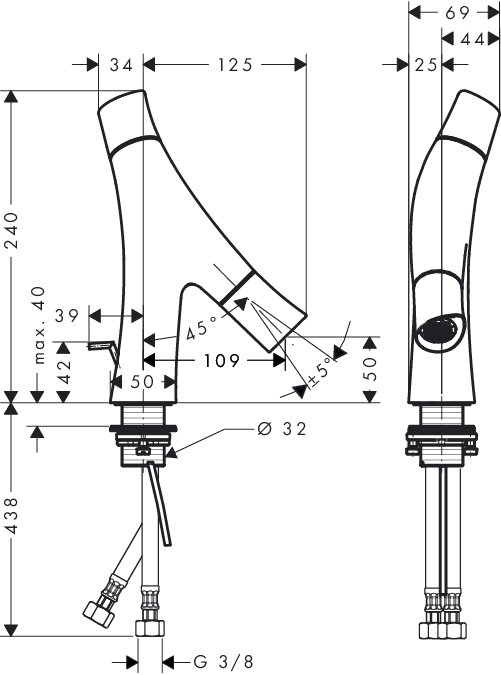 Смеситель для раковины Axor   12014000 - 1