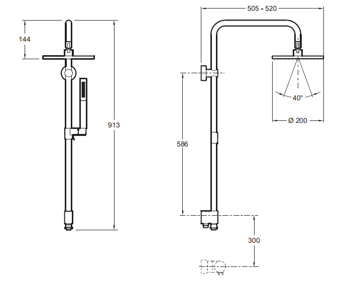 Душевая стойка Jacob Delafon Eo E11715-CP - 1
