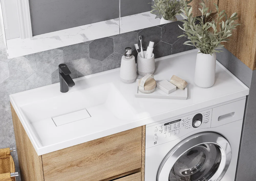 Тумба с раковиной Aquaton Лондри 60 светлое дерево 1A2669K1LH0C0 - 5