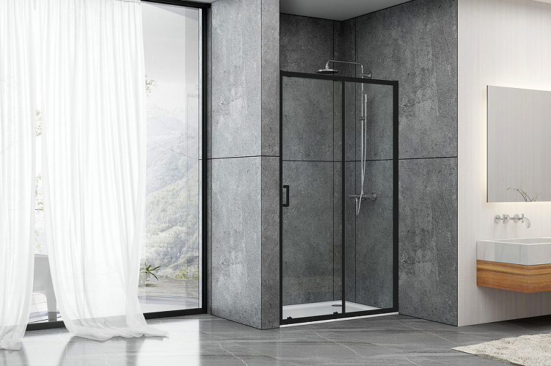 Душевая дверь в нишу ABBER Zart 90 профиль черный  AG08090B - 1