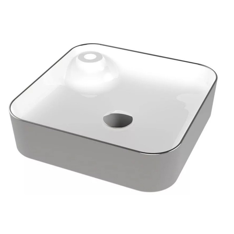 Раковина накладная Bien Flame 42 серый - белый FALG04302FD1X2000 - 0