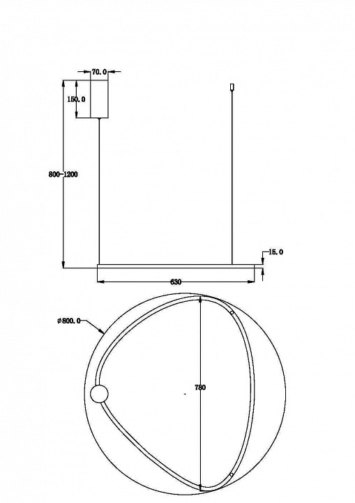 Подвесной светильник Maytoni Glint MOD072PL-L36BSK - 2