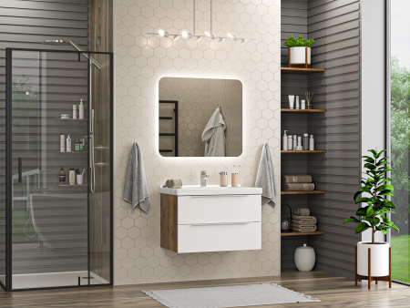 Тумба под раковину Misty Карат 90 светлое дерево матовая П-Кар09080-01/19-2Я - 2