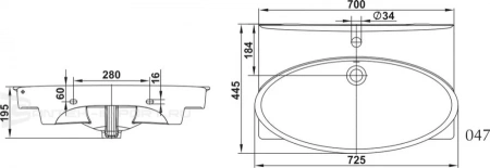 Мебельная раковина Misty Санти 70 белая глянцевая CDB00022944 - 1