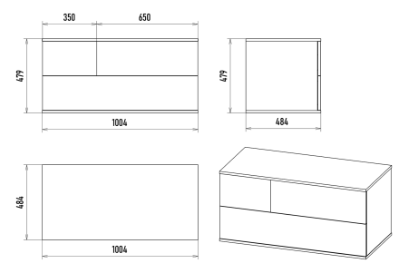 Тумба под раковину Misty Коломбо 100 правая темное дерево - черный П-Кол-01100-074ПП - 4