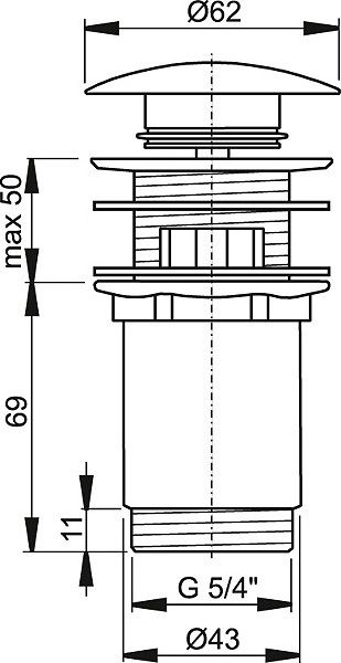 Донный клапан для раковины AlcaPlast A392 - 1