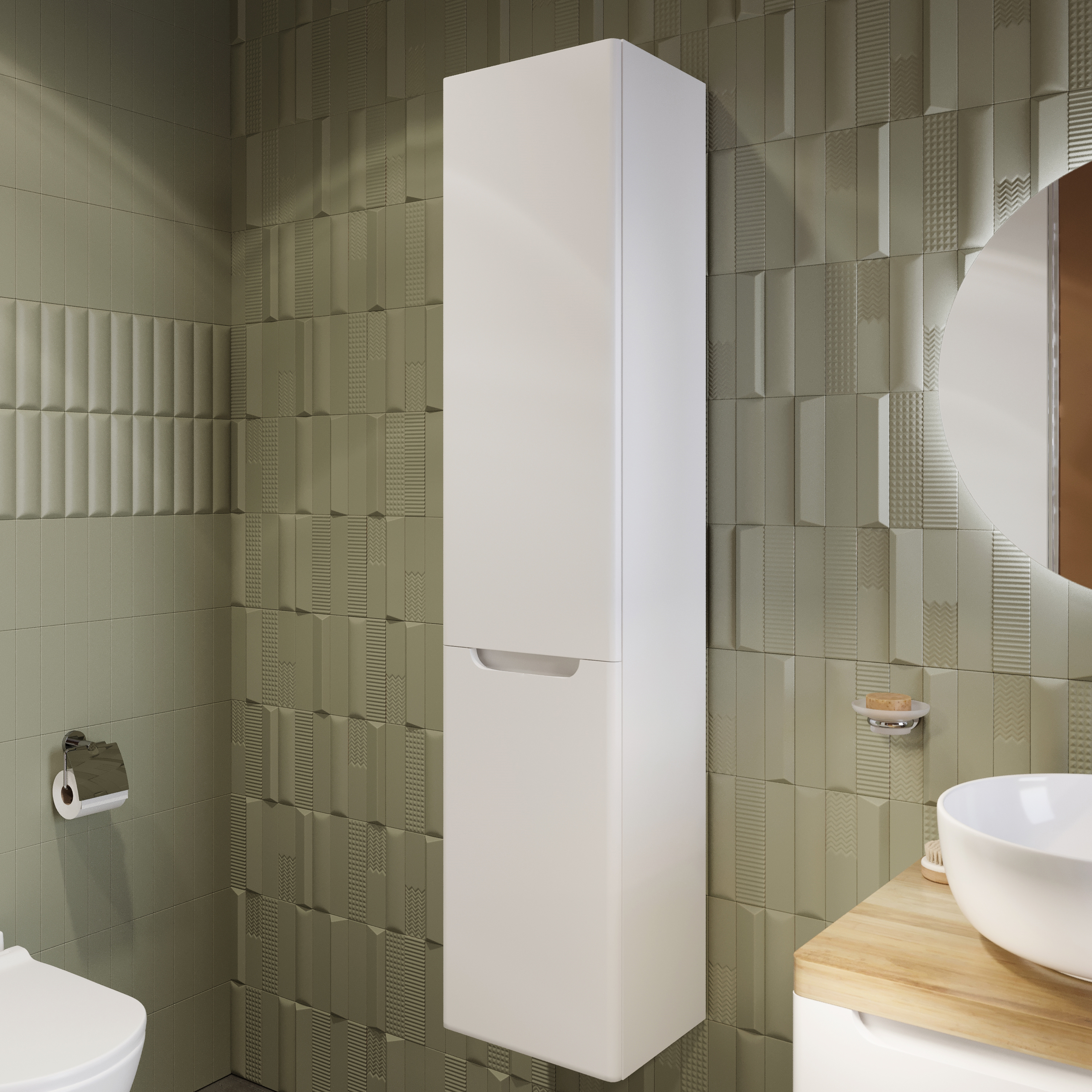 Шкаф-пенал STWORKI Берген 150 белый Бер.04.150/P/W - 3