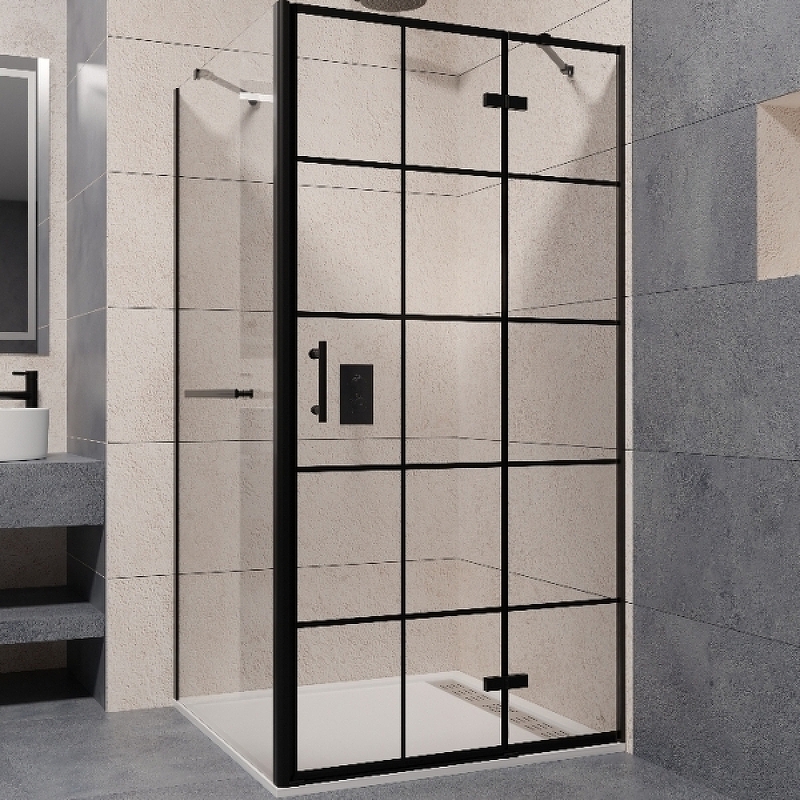 Душевой уголок RGW Passage PA-77-1B R 120x80 профиль черный стекло прозрачное 410877128-084R - 0