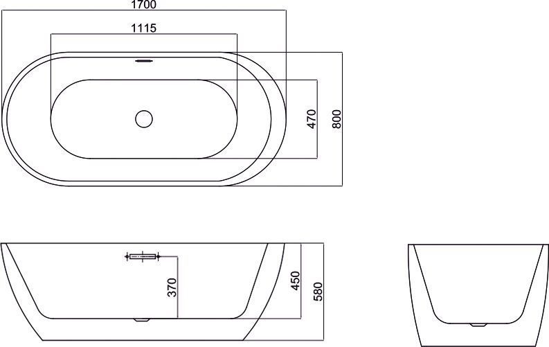 Акриловая ванна Black&White Swan SB105 105SB00 - 4