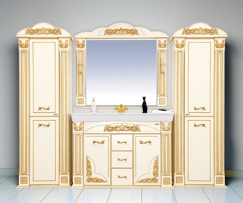 Зеркало Misty Барокко 120 бежевое, патина Л-Бар02120-033 - 4