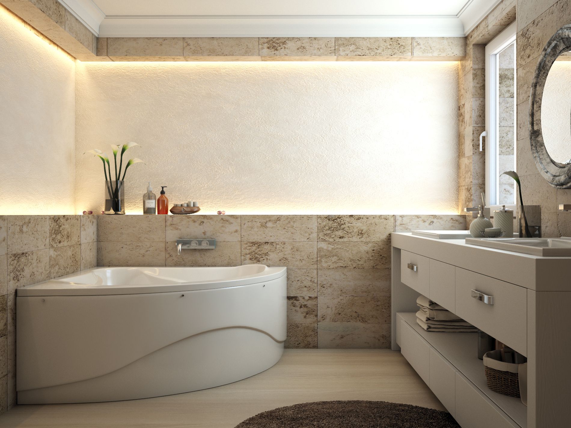 Ванна из искусственного камня Эстет Аврора ФР-00002601 140x140 - 1