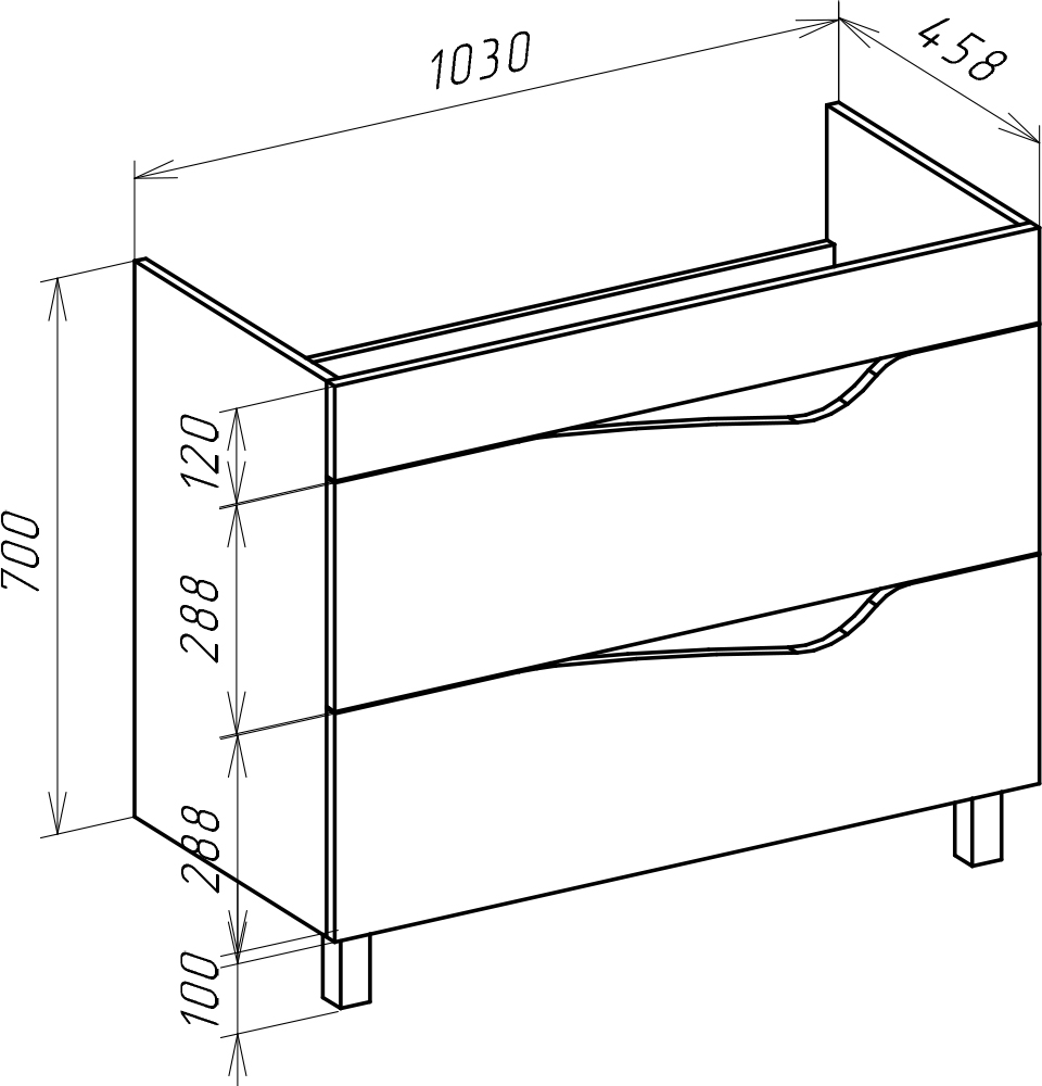 Тумба для комплекта Bellezza Эйфория 105 белая 4639118660019 - 2