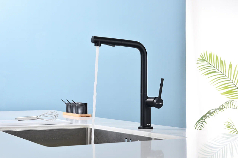 Смеситель для кухни Paulmark Neo темно серый - черный матовый Ne214419-401 - 4