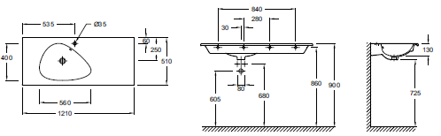 Мебельная раковина Jacob Delafon Nouvelle Vague 121х51 см, кашемир, 1 отверстие для смесителя EXAP112-Z-MK4 - 2
