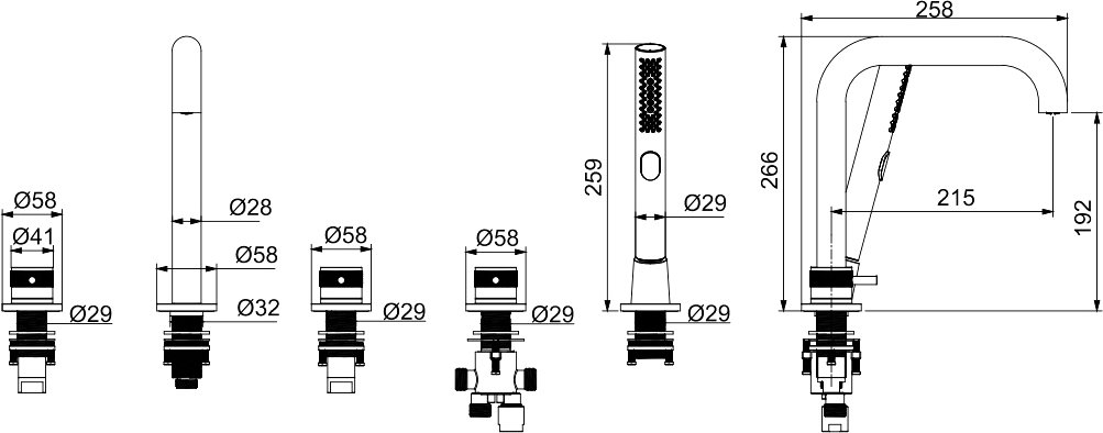 Смеситель на борт ванны Allen Brau Priority черный матовый 5.31007-31 - 1