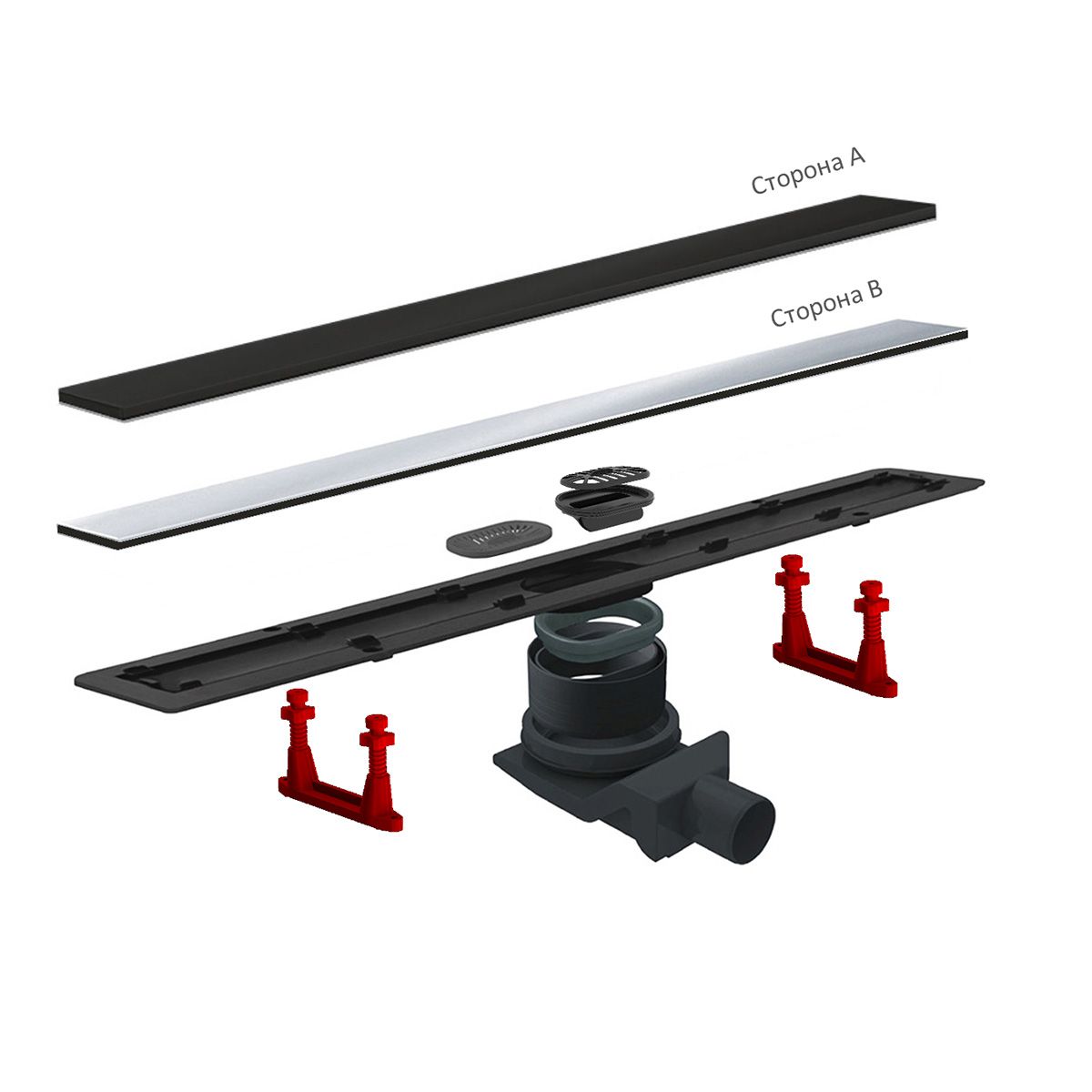 Душевой лоток Pestan Confluo Frameless Line 650 black glass 13701204 - 2