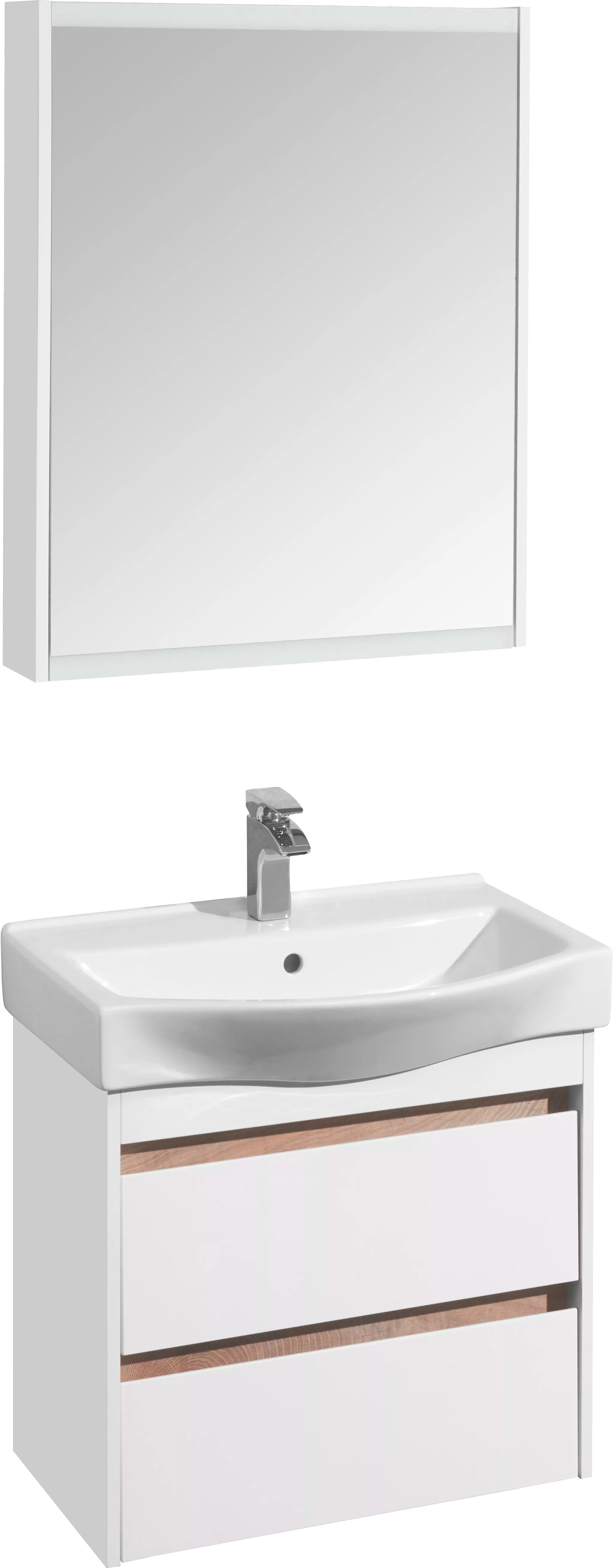 Тумба под раковину Aquaton Нортон 65 белый глянец 1A248801NT010 - 3