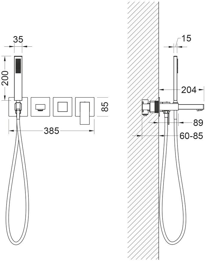 Смеситель для ванны с душем Timo Selene 2014/17YSM золото матовое - 1