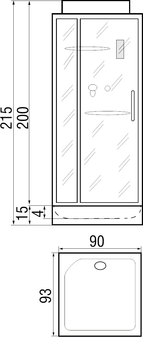 Душевая кабина с поддоном River Moero Б/К 90/90/14  10000002982 - 6