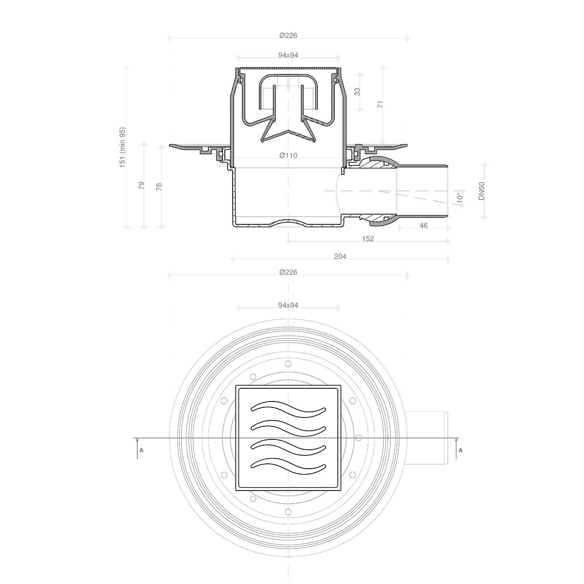 Душевой трап Pestan Confluo Standard Dry 1 Mask 13000067 - 1