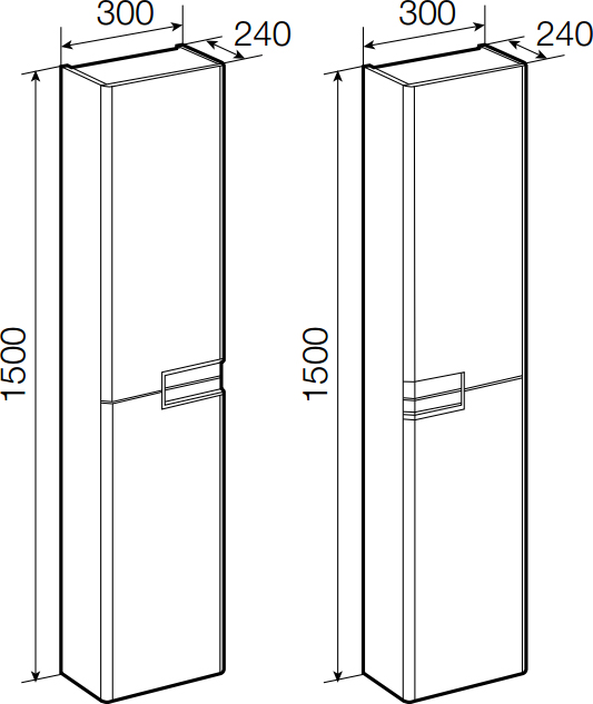 Шкаф-пенал Roca Victoria Nord Black Edition 30 см  ZRU9000095 - 3