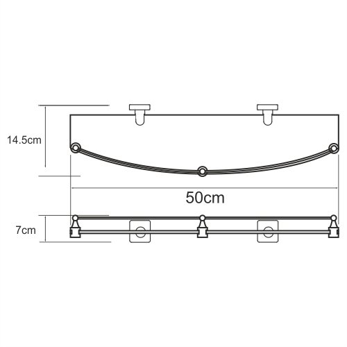 Dill K-3944 Полка стеклянная с бортиком - 2