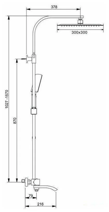 Душевая стойка Gappo черная матовая G2407-60 - 1