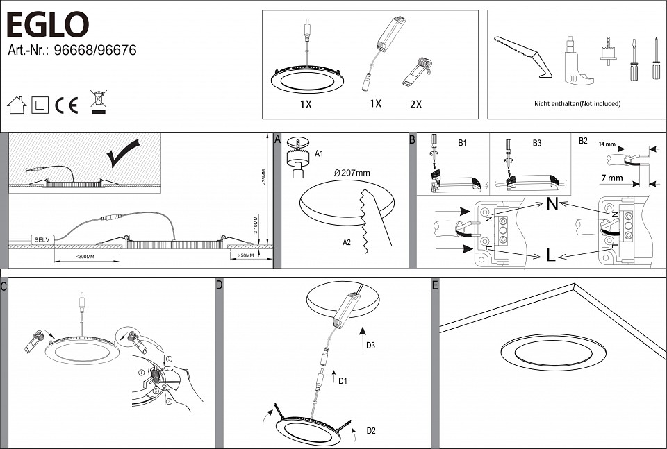 Встраиваемый светильник Eglo ПРОМО Fueva-C 96676 - 1