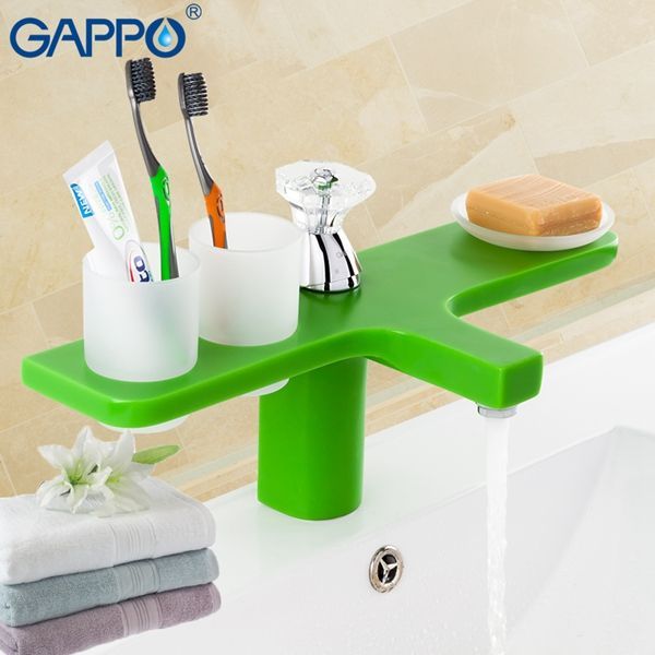 Смеситель для раковины Gappo зеленый G1096-9 - 0