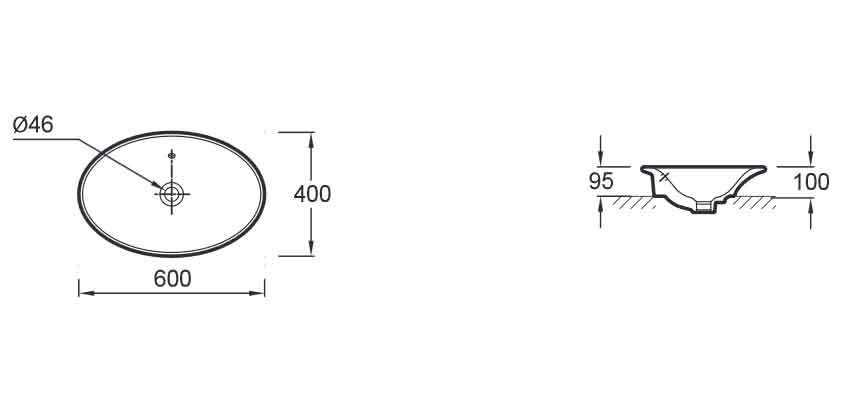 Раковина Jacob Delafon Presquile E4439 60 см E4439-00 - 1