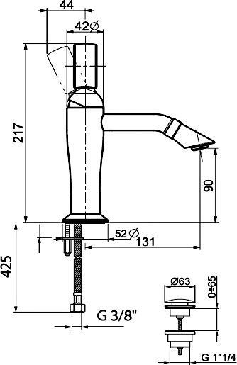 Смеситель Webert Opera OA830102980 розовое золото, для раковины - 3