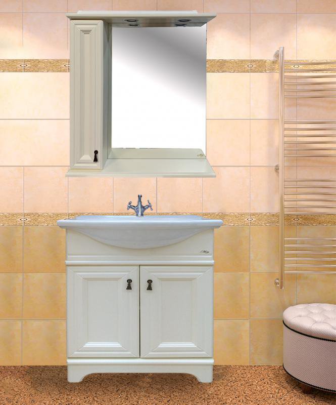 Зеркало Misty Лувр 75 L слоновая кость П-Лвр03075-1014Л - 1