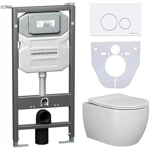 Комплект подвесного унитаза с инсталляцией Ceramica Nova Play с белой матовой кнопкой CN3001_1001W_1000 - 0