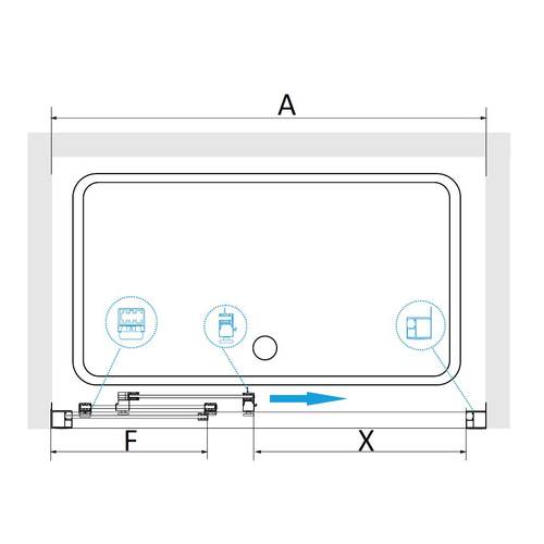 Душевая дверь RGW Classic 90х185 хром стекло прозрачное 410911109-11 - 1