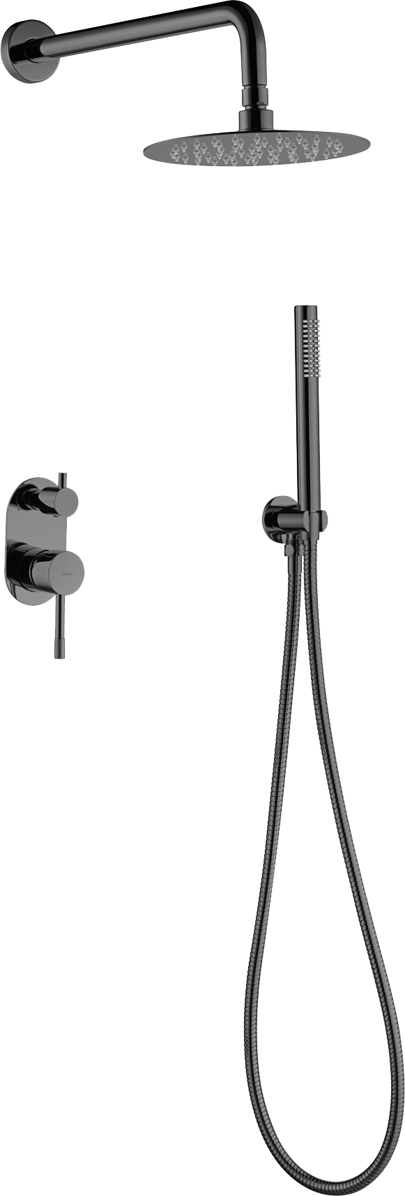 Душевой комплект Boheme Uno 464-SGM С ВНУТРЕННЕЙ ЧАСТЬЮ, shine gun metall - 0