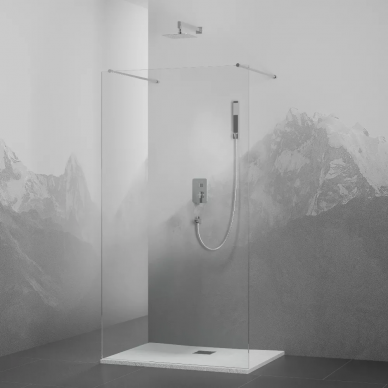 Душевая перегородка RGW Walk In 140х195 хром стекло прозрачное 35101614-11 - 0