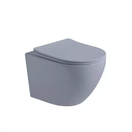 Подвесной унитаз Vincea Globo голубой матовый с сиденьем микролифт VT1-14SMO - 0