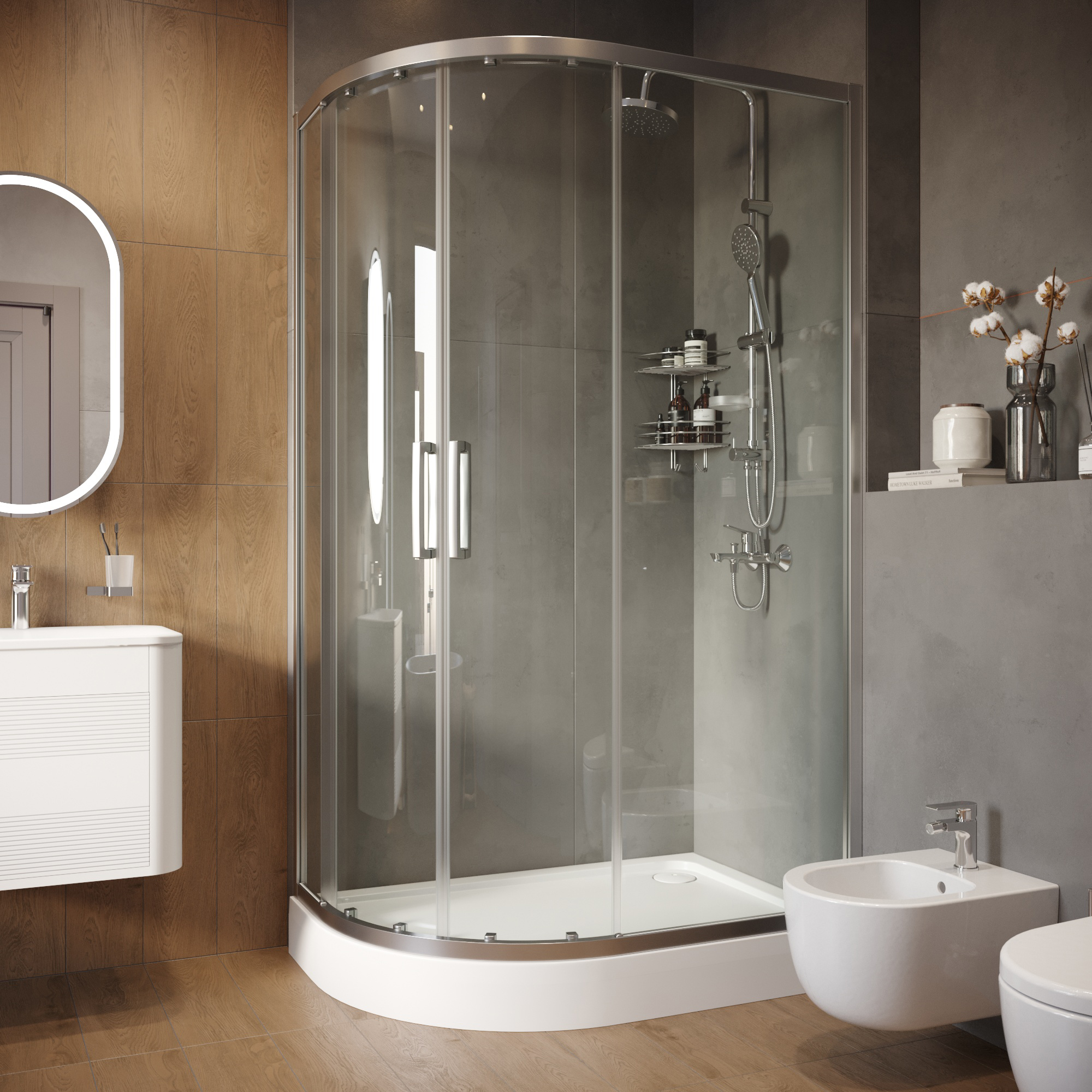 Поддон для душа STWORKI Хельсинки 120x80 R, с сифоном 555203 - 2