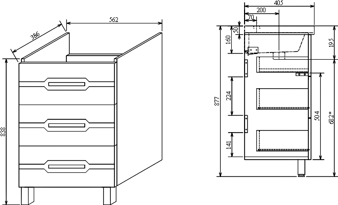 Тумба для комплекта Sanflor Анкона 60 С0000002004 - 5