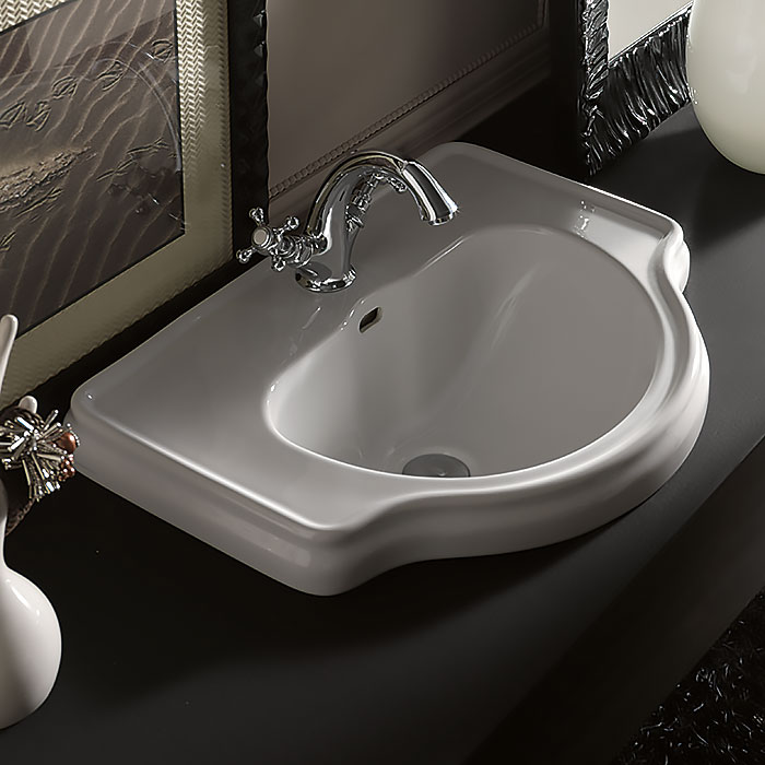 KERASAN Retro Раковина 62х45,5см с 1 отв. под смеситель, цвет белый 103001*1 - 1