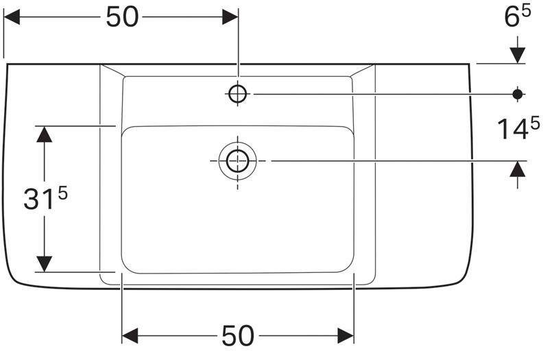 Раковина 100 см Geberit Renova Plan 122100000 - 4