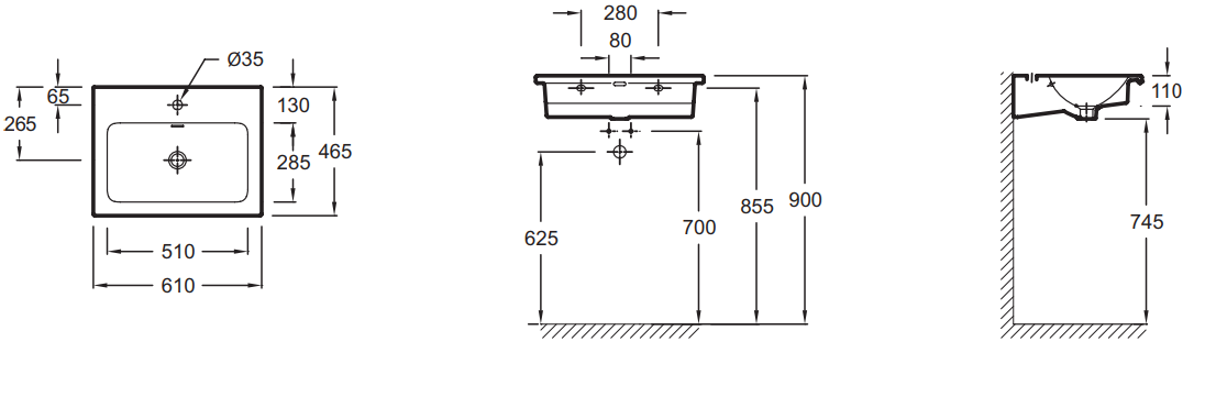 Подвесная раковина Jacob Delafon Vox  EXAF112-Z-00 - 1